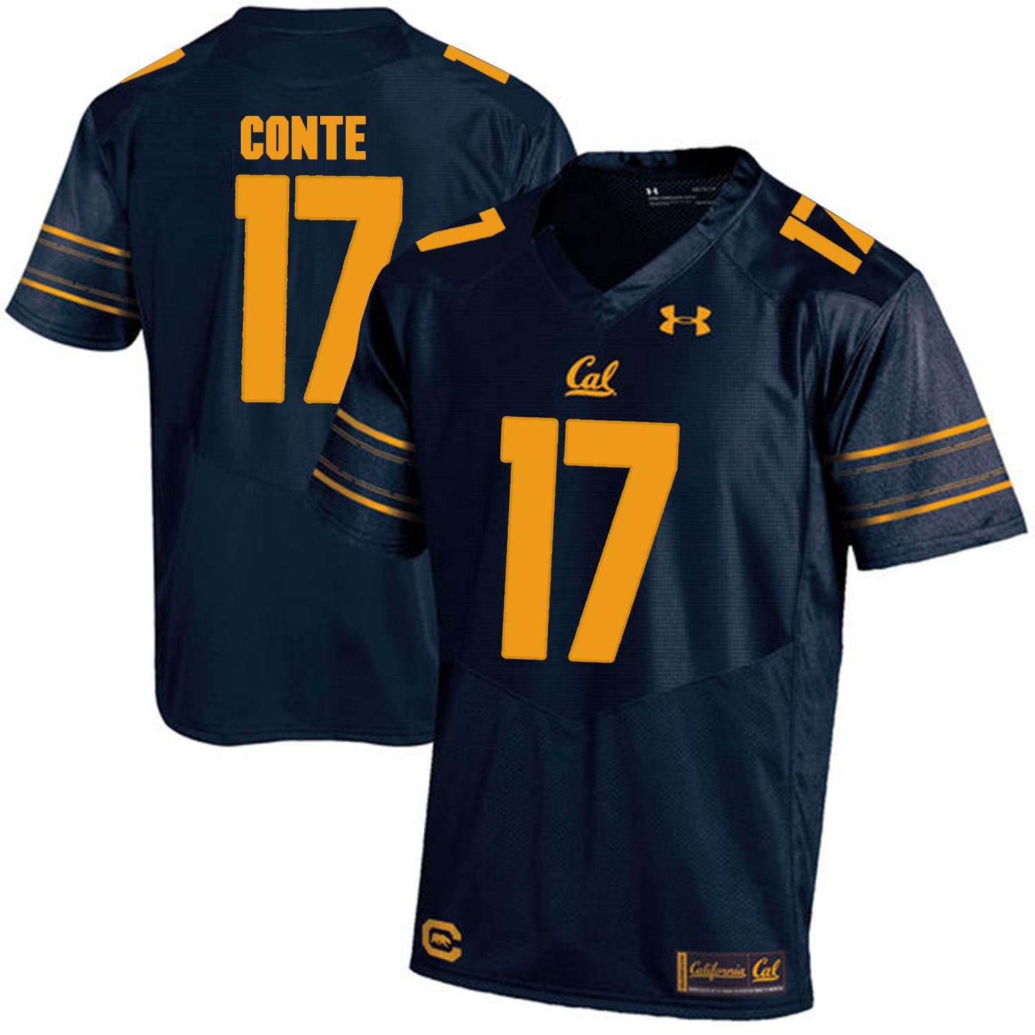 Men California Golden Bears #17 Chris Conte Dark blue Customized NCAA Jerseys